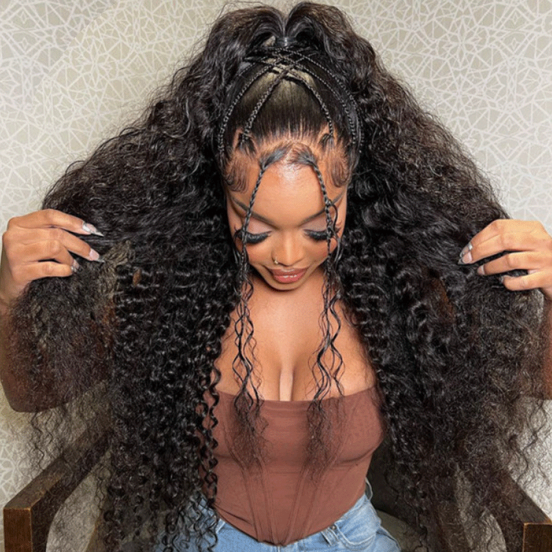 13x6 Invisible HD Lace Frontal Wig - Indian Deep Curly (200% Density) - Glam Xten Collection