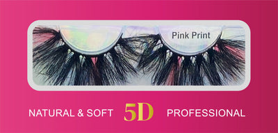 5D Mink Luxury Eyelashes - PINK PRINT - Glam Xten Collection
