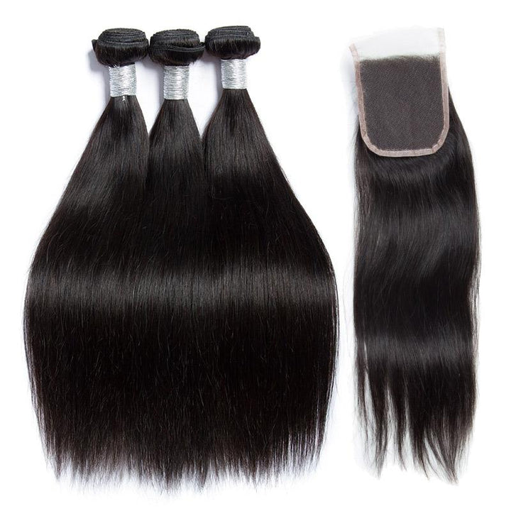 Silky Straight Bundle + Closure Deals - Glam Xten Collection