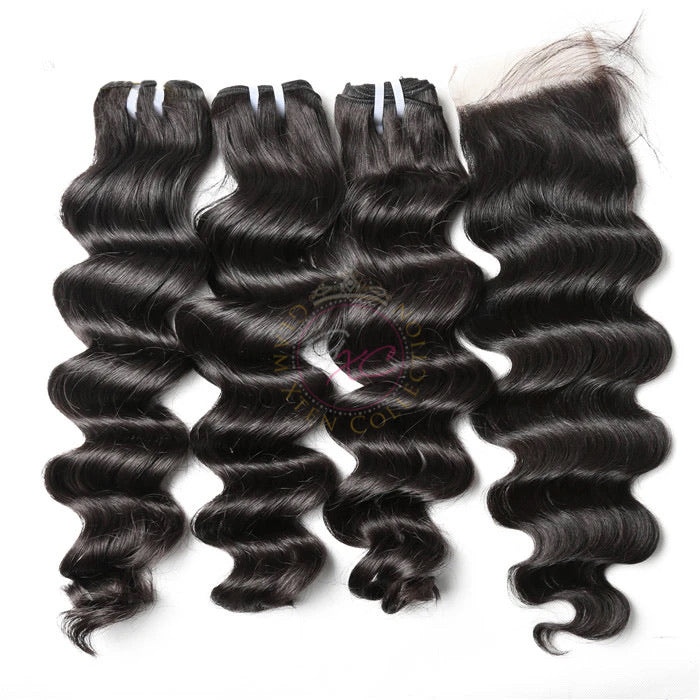 Exotic Wave/Loose Deep Bundle + Closure Deals - Glam Xten Collection