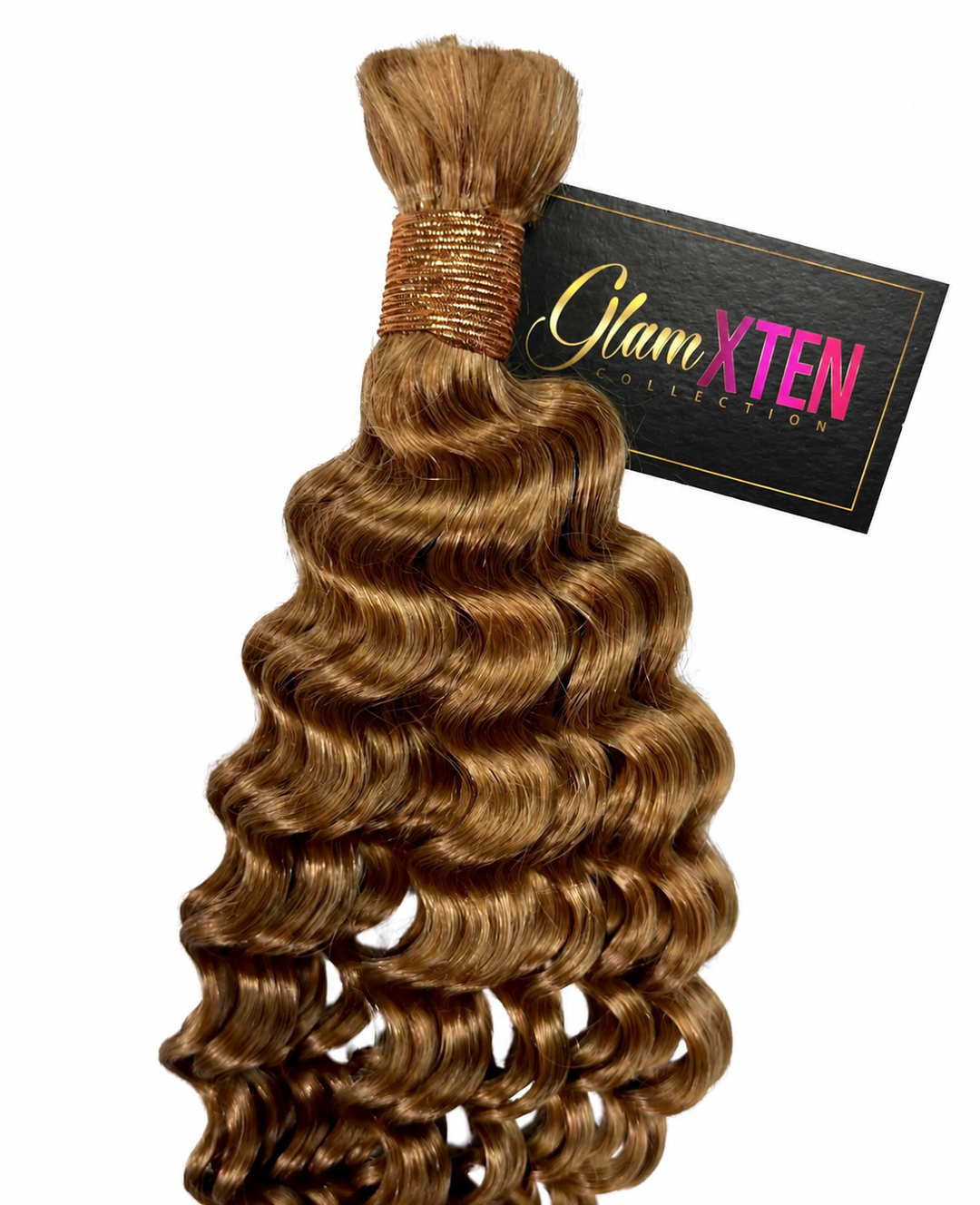 Golden Honey Blonde Deep Wave Bulk Braiding Hair Extensions - Glam Xten Collection
