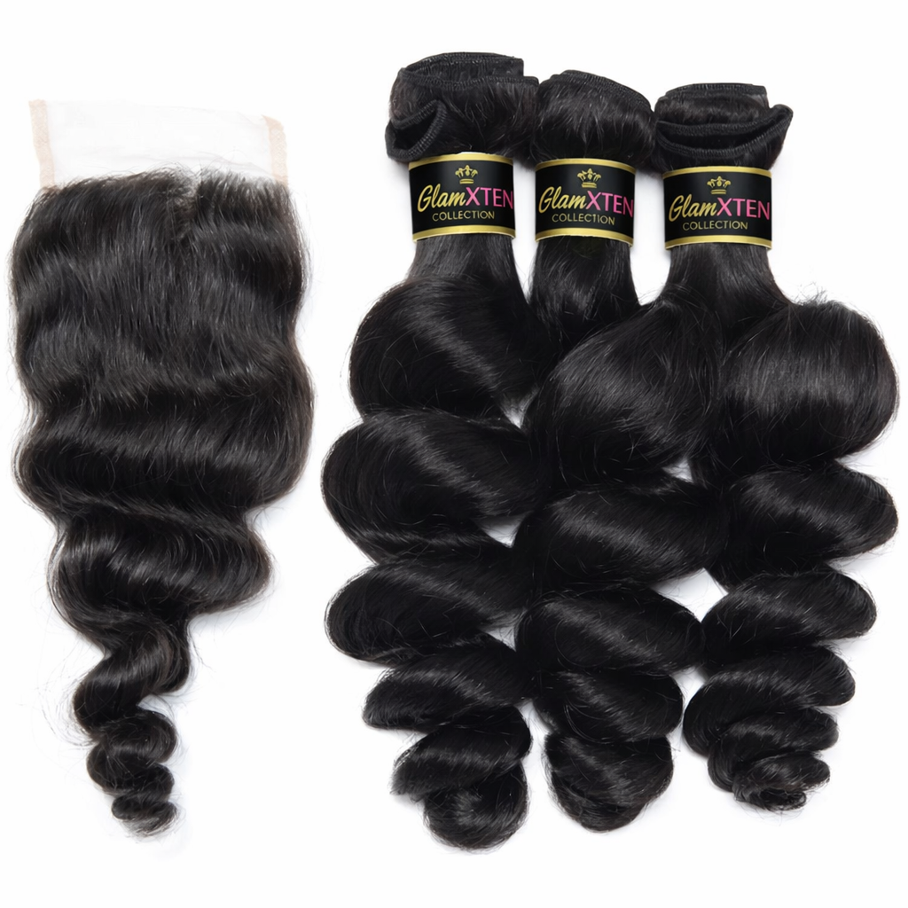 Loose Wave Bundle + Closure Deals - Glam Xten Collection
