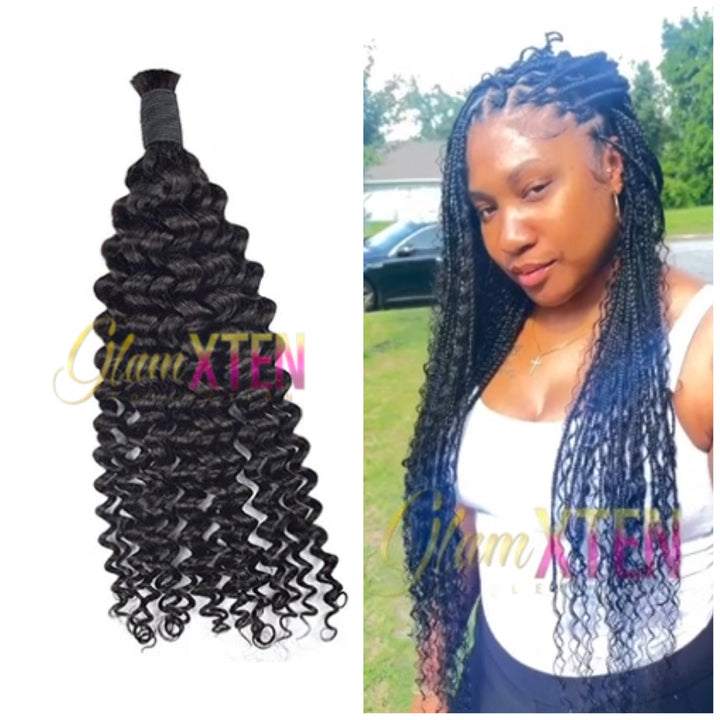 Deep Curly Bulk Hair Extensions - Glam Xten Collection