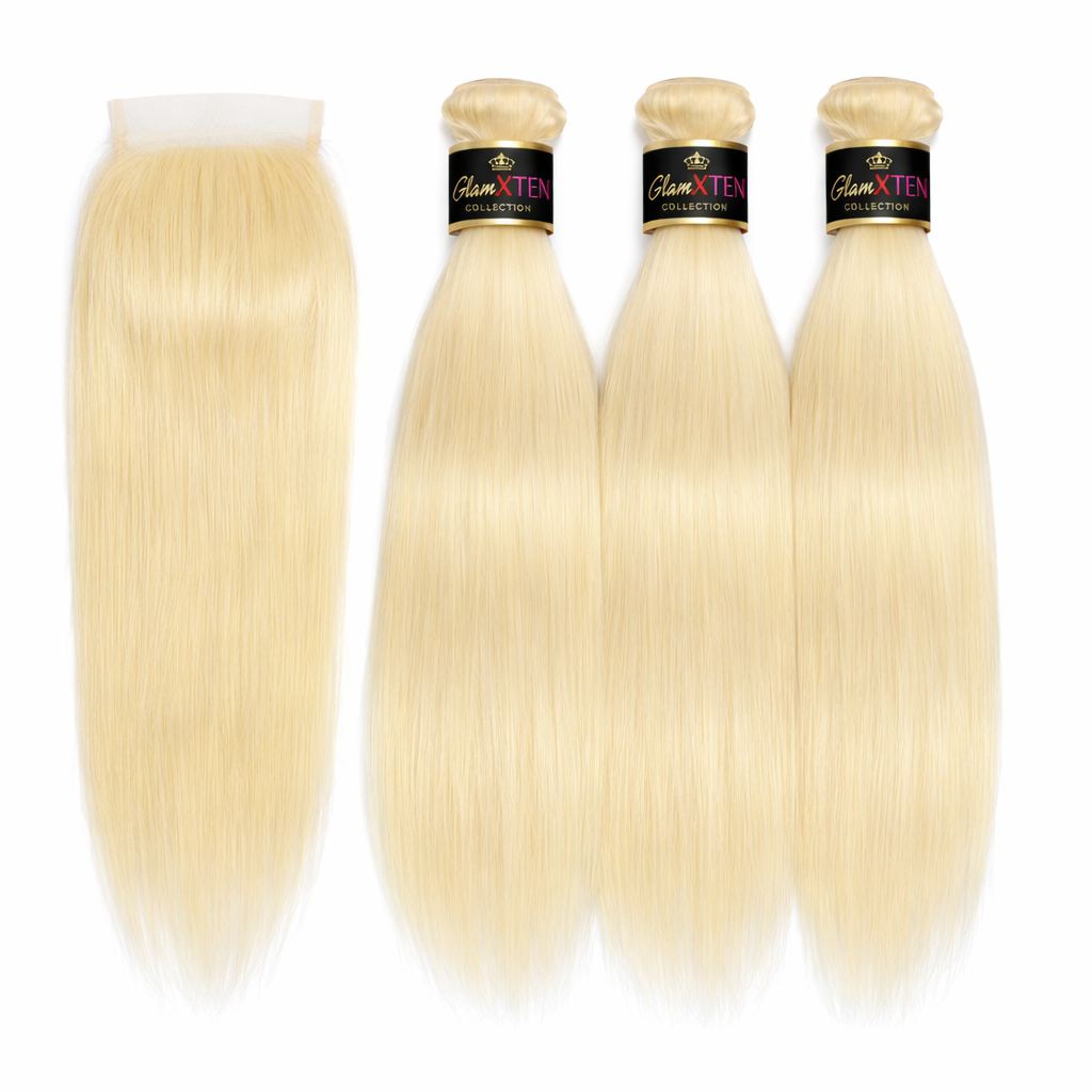 #613 Blonde HD Lace Silky Straight Closure Deals - Glam Xten Collection