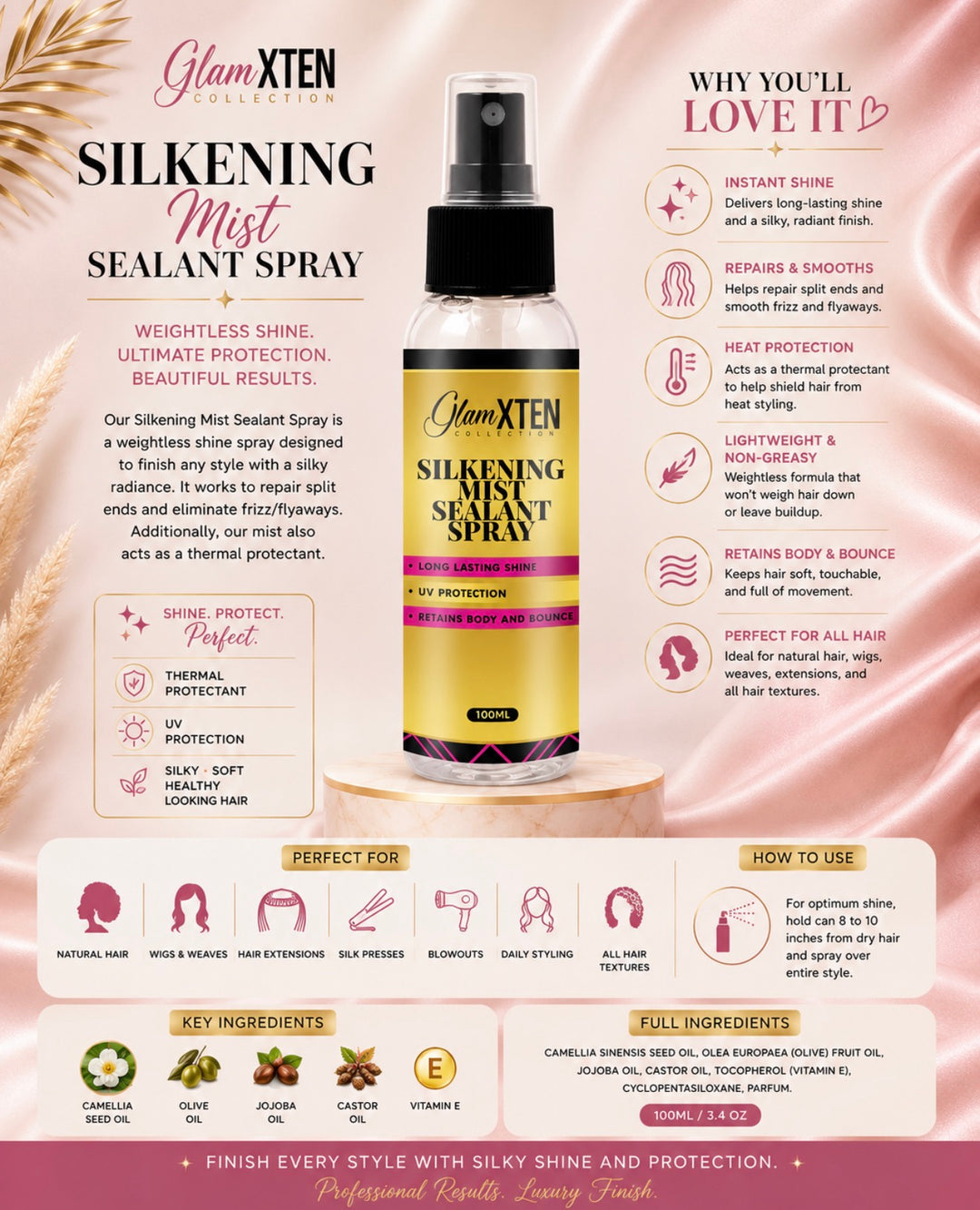 Glam Pro Silkening Mist Sealant Spray™ - Glam Xten Collection