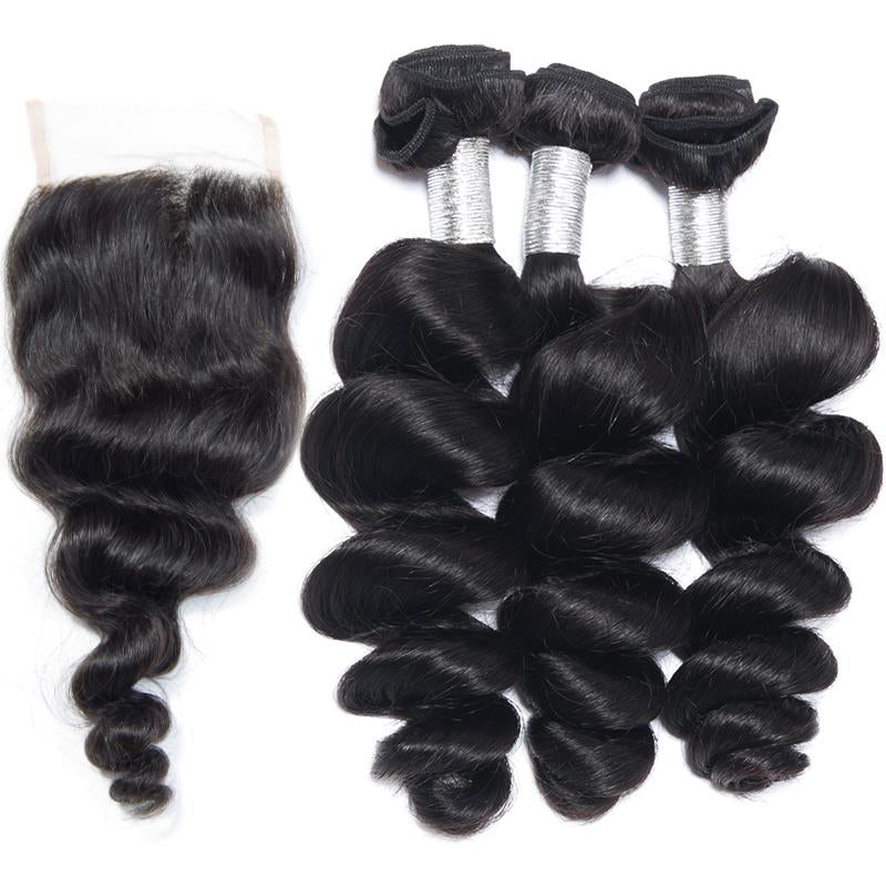 Loose Wave Bundle + Closure Deals - Glam Xten Collection