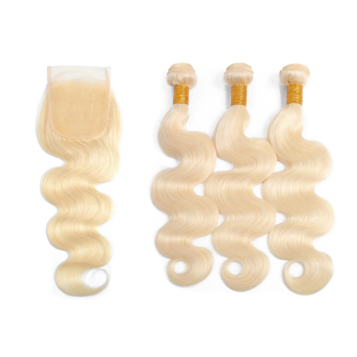 #613 Blonde Body Wave Bundle + 5x5 Closure Deals - Glam Xten Collection