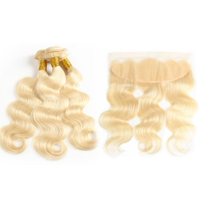 613 Blonde Body Wave + Transparent Lace Frontal Deals - Glam Xten Collection