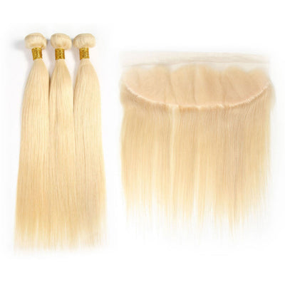 613 Blonde Straight + Transparent Lace Frontal Deals - Glam Xten Collection